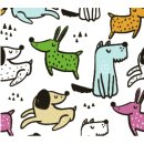 Klebefolie - Möbelfolie Hunde Dogs bunt Dekorfolie 45 cm x 200 cm
