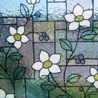 LINEA Fix statische Fensterfolie GLS 4657 Blumen Dekorfolie 0,92 m x 20 m