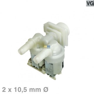 Magnetventil, Ventil 2-Fach, 10,5mm passend für Waschmaschine Siemens, Bosch, Balay, Constructa - 171261, 428210