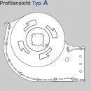 Querstromlüfter 105mm-A-rechts, 28 Watt für Siemens, Bosch, Constructa - Nr.: 140382