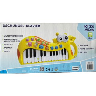 NEU Kids Media Kinder Keyboard Piano,mit 4 Tierstimmen Dschungel Klavier 