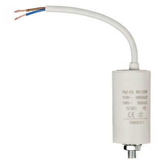 Kondensator Motorkondensator Anlaufkondensator Arbeitskondensator mit Kabel 450V 10.0 µF / 10 uF