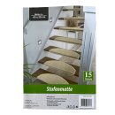 15 Stück Stufenmatte 65x28cm Treppenschutz, Treppenteppich Beige, halbrund, selbstklebend