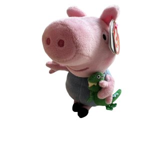 TY Beanie Peppa Pig George Kuscheltier, Plüsch Figur 15 cm, Nr. 46130