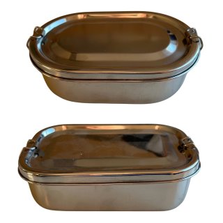 daniplus Lunchbox, Brotdose, Vesperdose aus Edelstahl, oval / rechteckig 17 / 17,5 x 11,5 x 5cm