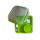 Rotho Memory Salatbox, Lunchbox 1,7l mit Besteck, extra Behälter, grün transparent - 19,5x19,5x9,1cm