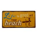 Kühlschrankmagnet im Antik Look - Life is good at the Beach - Magnet