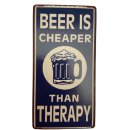 Kühlschrankmagnet im Antik Look - Beer is cheaper...