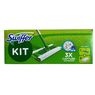 Swiffer Bodenwischer Starter Set / Kit für Böden / Parket, 8 Trockentücher