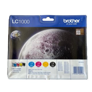 Brother LC1000 Value Pack Original Tintenpatronen, Multipack schwarz/cyan/magenta/gelb