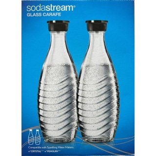 SodaStream DuoPack Glaskaraffe, Ersatzflasche 0,6 Ltr. für Crystal, Penguin