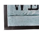 Fußmatte, Schmutzfangmatte ca 50x70 cm Blau-Türkis mit Aufdruck "Welcome", Sauberlaufmatte Fußabstreifer