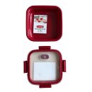 CURVER Dose 0,6L Smart Mikrowelle viereckig Kunststoff rot 16x16x5,5 cm, multi-use, spülmaschinengeeignet, einfrieren, aufwärmen