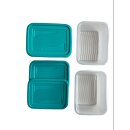 3er Set Frischhaltedosen mit Deckel, Einfrieren, spülmaschinengeeignet, Aufbewahrung, 1,25L
