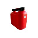 Benzinkanister 10L Kunststoff Rot, Kanister mit Ausgießer, Reservekanister, Kraftstoffkanister
