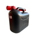 Benzinkanister 10L Kunststoff Schwarz, Kanister mit Ausgießer, Reservekanister, Kraftstoffkanister