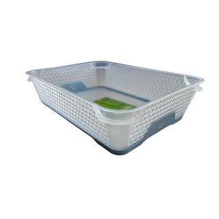 keeeper Stapelkorb DIN A5, Rutschfest 26,5x20 x7 cm, Jonas, Nordic Blue