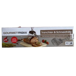 Gourmetmaxx Tranchier- und Schneidehilfe Edelstahl, Bratenzange silberfarben