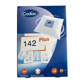 Codiac 4 Vlies Staubsaugerabeutel Ref 142 Plus kompatibel zu Bosch Siemens Gall, XL, XXL , Swirl S67