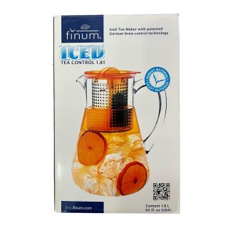 finum Iced Tea Control 1,8 Liter, Robuste Teekanne mit Deckel & Siebeinsatz, Polycarbonat-Teekanne und extra robust, Kanne, Teebereiter, Filter, Patentierte Brühkontrolle, BPA-frei - Grün