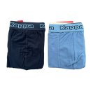 Kappa Herren Boxershort, 2er Pack Unterhose, Unterwäsche, Pants, Sport Slip Blau Gr. L