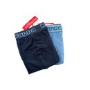 Kappa Herren Boxershort, 2er Pack Unterhose, Unterwäsche, Pants, Sport Slip Blau Gr. L