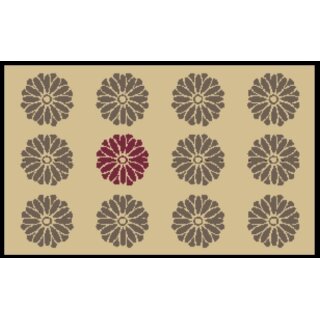 Fußmatte waschbar - Flowers Beige - wash+dry ca 75x120 cm