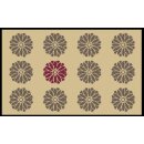 Fußmatte waschbar - Flowers Beige - wash+dry ca...