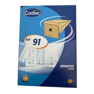 Codiac 5 Staubsaugerbeutel passend für Rowenta Dymbo ZR-745, ZR-755, Privileg