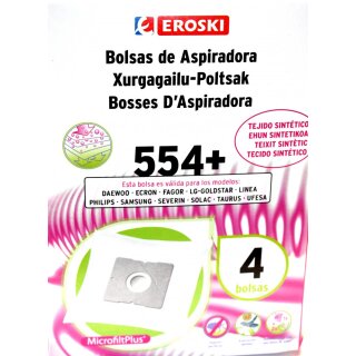 EROSKI 4 Staubsaugerbeutel MicrofiltPlus passend für Daewoo, Philips, Samsung