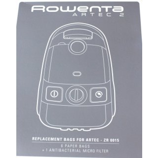 Rowenta 6 Staubsaugerbeutel + 1 Microfilter für Artec ZR 0015 - Nr: RAZR001501