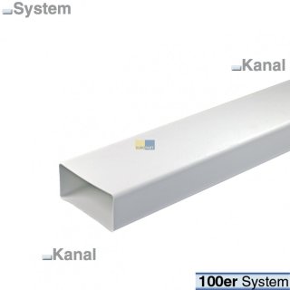 Kanal 100er F 1m, 111x56mm Flachkanal Rechteck Anschlusssystem