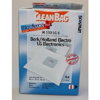 Cleanbag Staubsaugerbeutel M130LG6 für Bomann, Bork, Clatronic/CTC, Holland Electro, LG